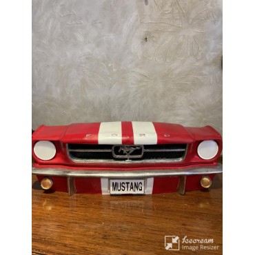 Işıklı Mustang Duvar Obje Araba  Kırmızı Beyaz