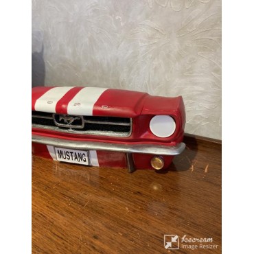 Işıklı Mustang Duvar Obje Araba  Kırmızı Beyaz