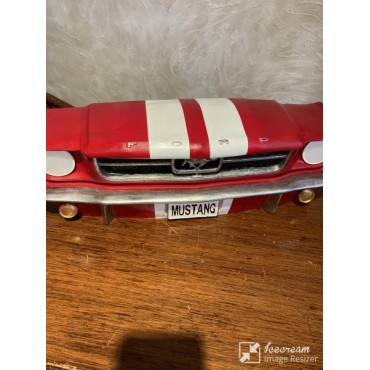 Işıklı Mustang Duvar Obje Araba  Kırmızı Beyaz