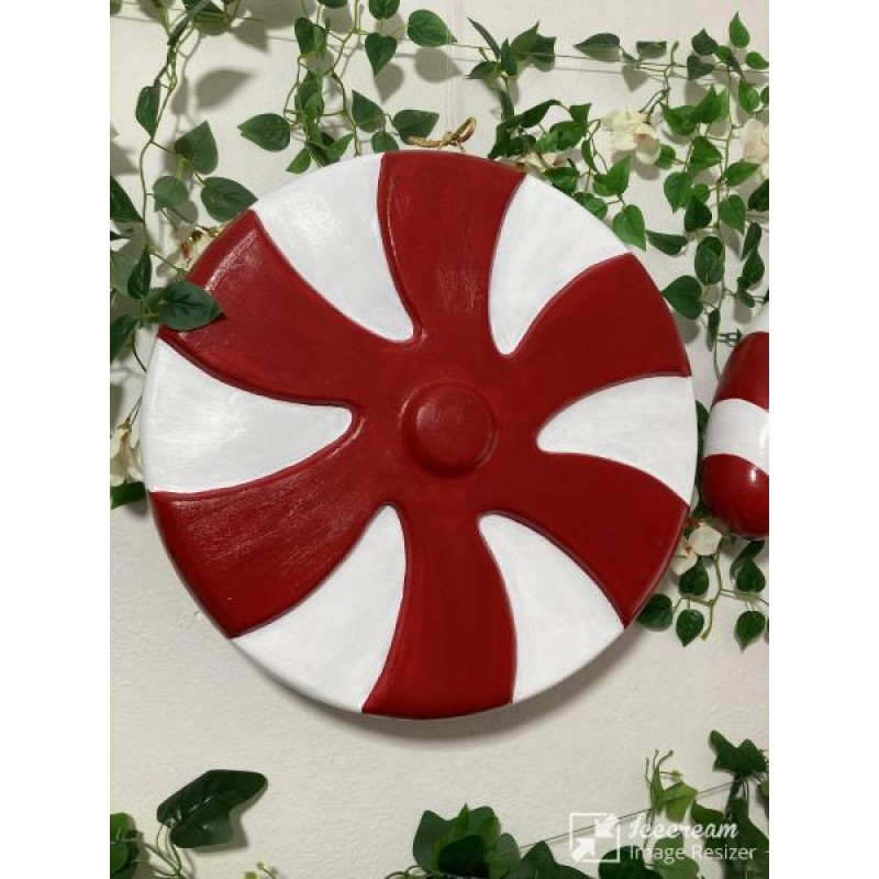 Dev Boy Yuvarlak Şeker: XXL Yılbaşı Dekorasyonu - Göz Alıcı Kırmızı & Beyaz