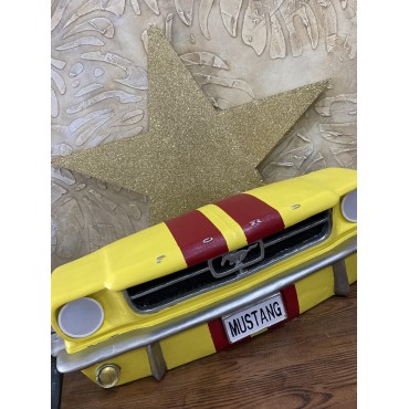 Işıklı Mustang Duvar Obje Araba Sarı Kırmızı