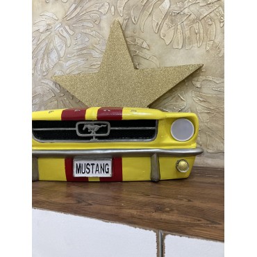 Işıklı Mustang Duvar Obje Araba Sarı Kırmızı