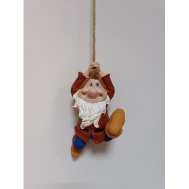 El Yapımı İpte Sallanan Cüce - Rustik Bahçe Dekoratif Obje