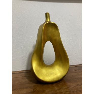Soyut Tasarım Gold Dekoratif Armut Obje, Salon, Ofis ve Konsol Üstü Armut Biblo