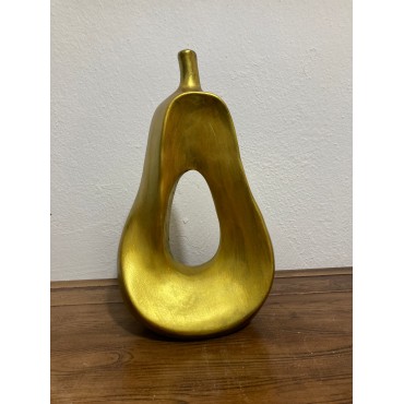 Soyut Tasarım Gold Dekoratif Armut Obje, Salon, Ofis ve Konsol Üstü Armut Biblo