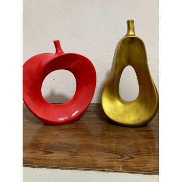 Soyut Tasarım Gold Dekoratif Armut Obje, Salon, Ofis ve Konsol Üstü Armut Biblo