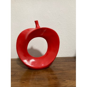 Soyut Tasarım Kırmızı Dekoratif Elma | Modern Ev & Ofis Biblosu