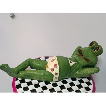 Dinlenen Bikinili Kurbağa Dekoratif Biblo