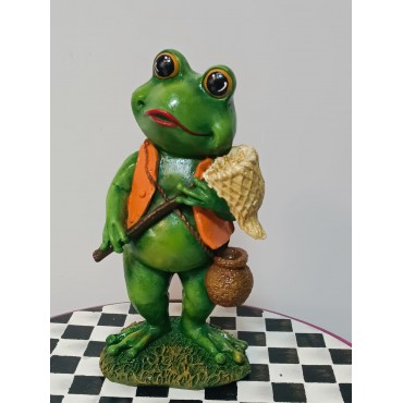 Gezgin Kurbağa Dekoratif Biblo, Vintage Stil Kurbağa Dekor