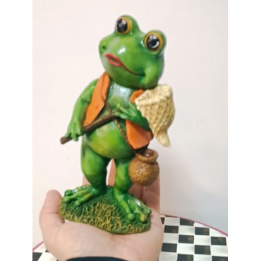Gezgin Kurbağa Dekoratif Biblo, Vintage Stil Kurbağa Dekor