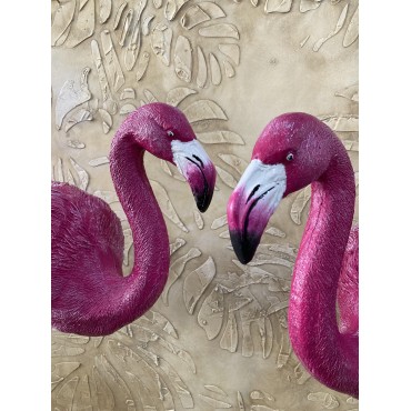Flamingo Eğik Başlı Bahçe Biblo Fuşya