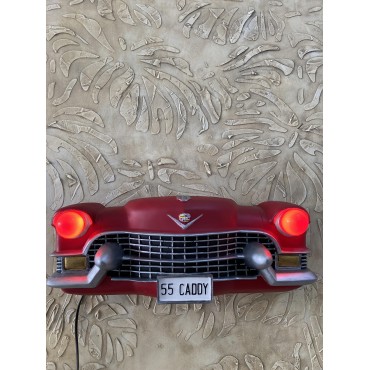 Işıklı Cadillac Duvar Obje Araba,Kırmızı