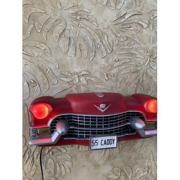 Işıklı Cadillac Duvar Obje Araba,Kırmızı