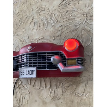 Işıklı Cadillac Duvar Obje Araba,Kırmızı