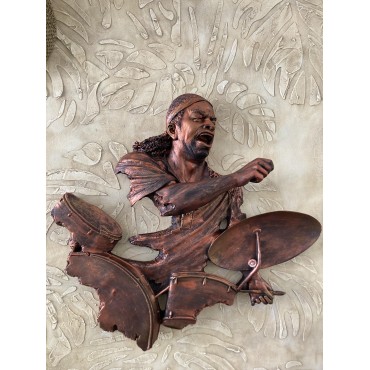 Baterist,Dekoratif Duvar Obje Biblo ,Bakır