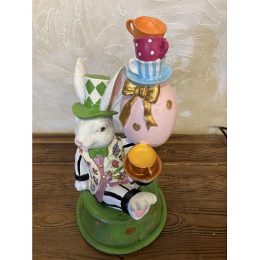 Tavşan Alice Harikalar Diyarında Yumurtalı Obje,Biblo