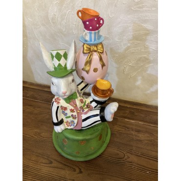 Tavşan Alice Harikalar Diyarında Yumurtalı Obje,Biblo