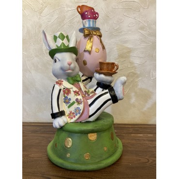 Tavşan Alice Harikalar Diyarında Yumurtalı Obje,Biblo