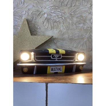 Işıklı Mustang Duvar Obje Araba Siyah Sarı